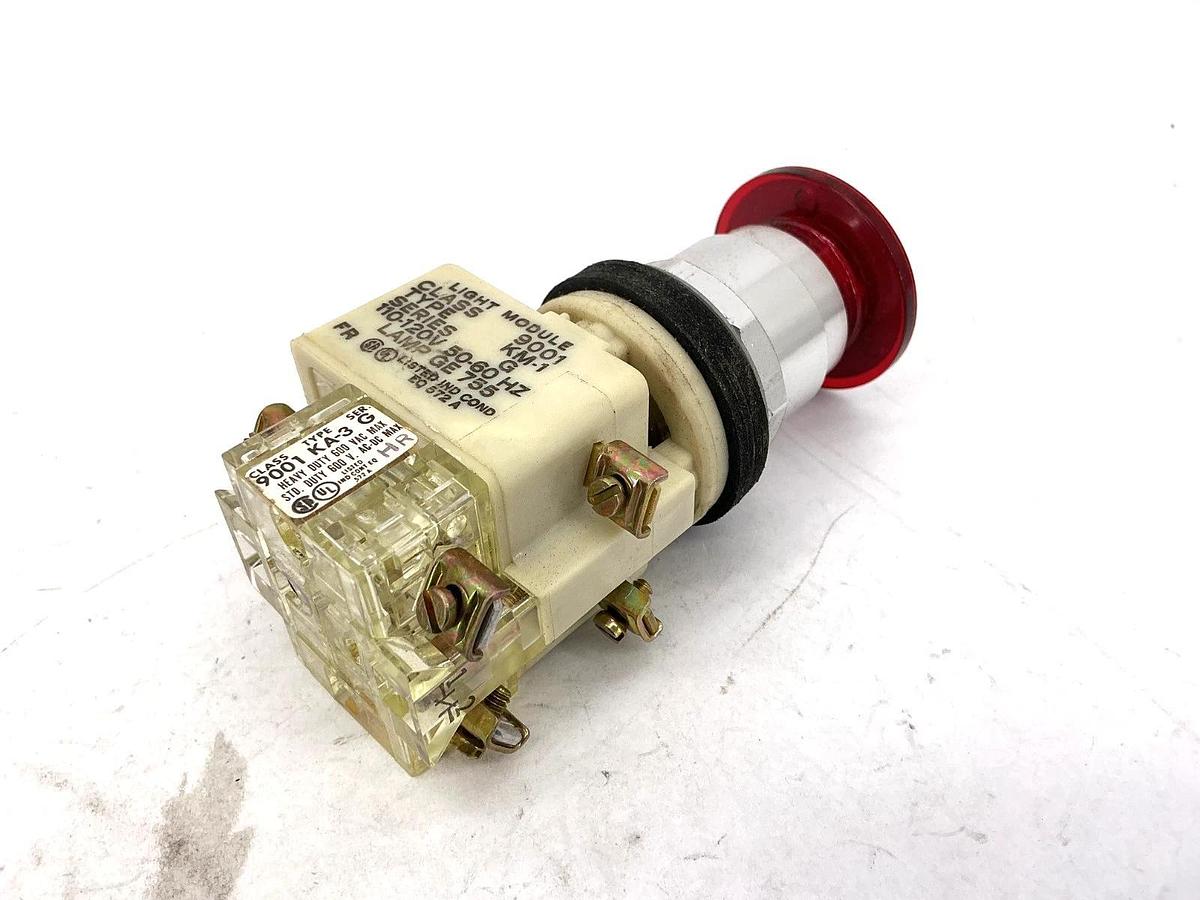 New Square D 9001KR-8P1RH25 Ser H Illuminated Momentary Push/Pull Button 120V