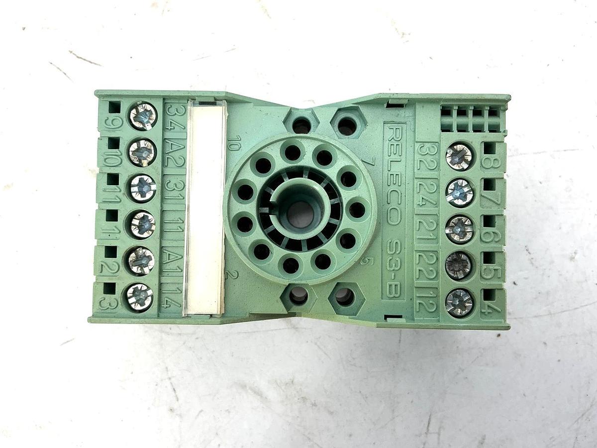 Used Lot of 4 Releco S3-B Ser SB Relay Socket 11-Pin 10A 380V Turck