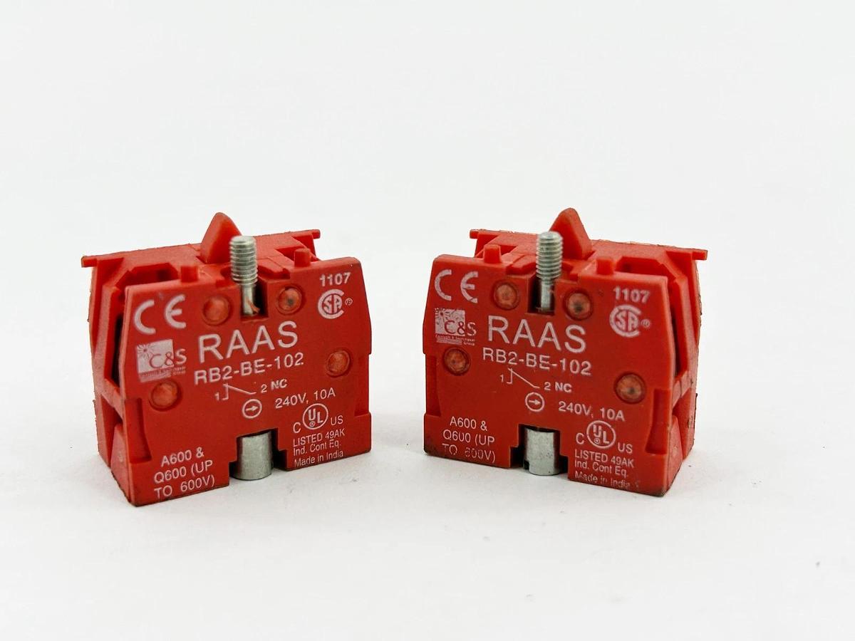 New Lot of 2 C&S RB2-BE-102 Control Block Base Mount RAAS 10A 240V - No Box