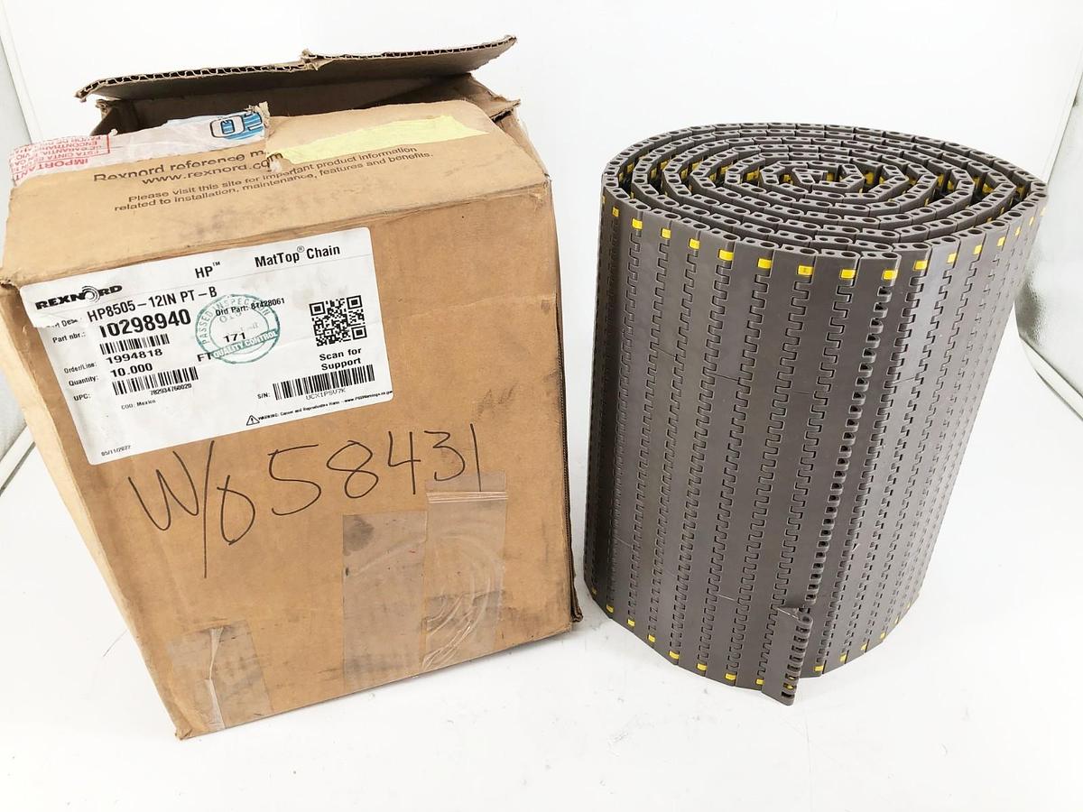 New Rexnord HP8505-12IN PT-B MatTop Chain 8 FT. 10298940