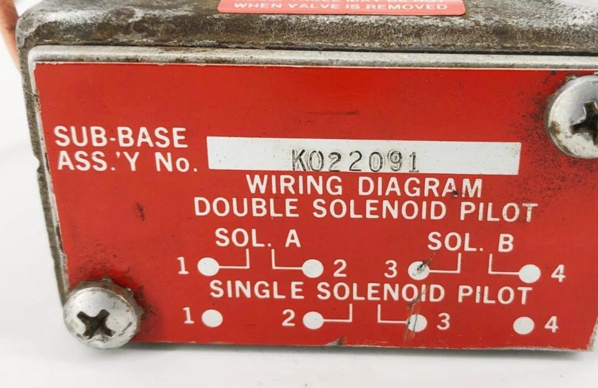 Used Schrader Bellows K022091 Sub-Base Assembly