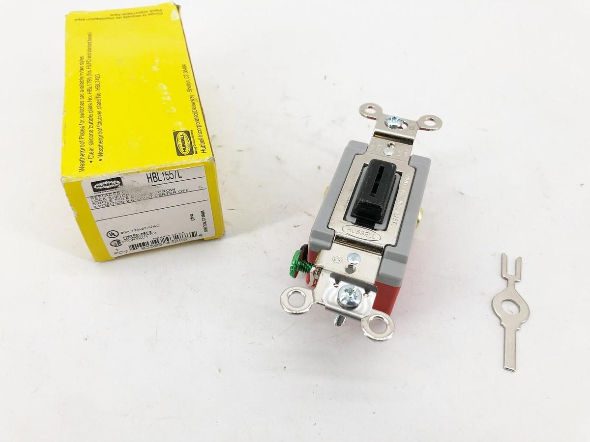 New Hubbell HBL1557L Momentary Toggle Single Pole Double Throw 20A 120/277V