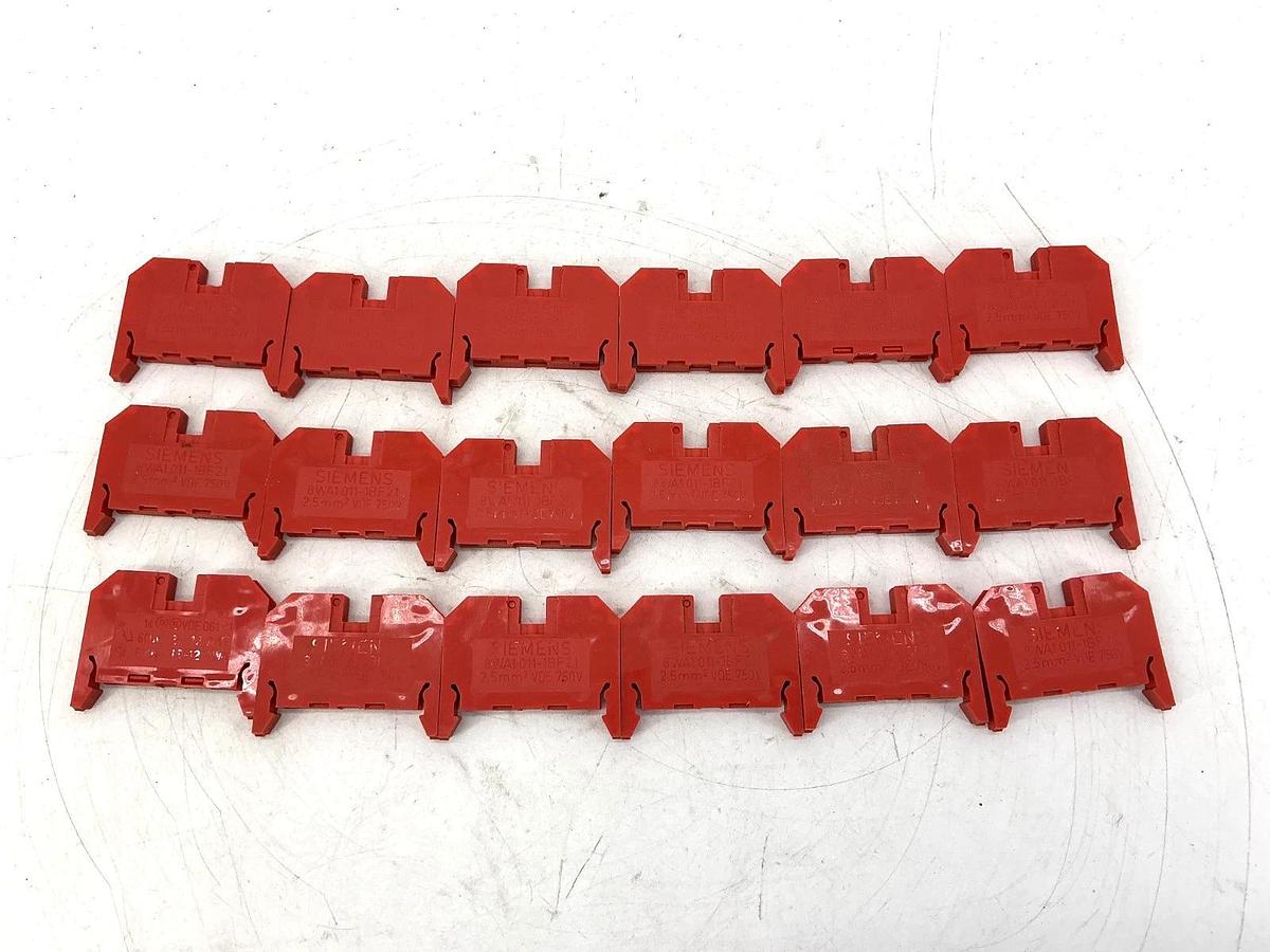 Used Lot of 18 Siemens 8WA1011-1BF21 Terminal Block 600V 22-12AWG 750V 8WA1 011-1BF21