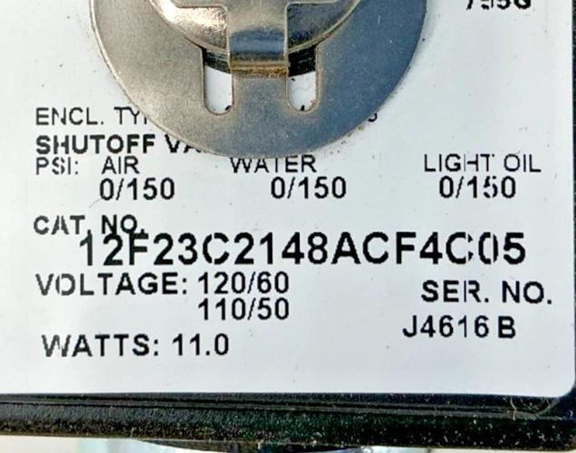 New Parker 12F23C2148ACF4C05 Complete Solenoid Valve 3/4NPT 3/4Orifice 11W 120V