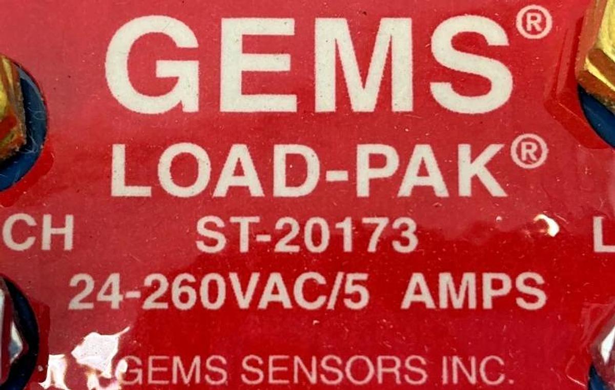 New Gems Sensors 20173 Load-Pak Relay 120/240V-5A Terminal