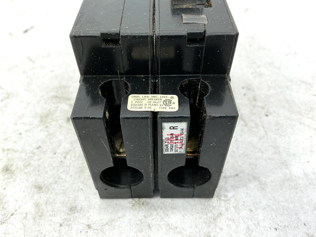 Used Lot of 2 Square D EH24015 Circuit Breaker Type EH4 2-Pole 15A 277/480VAC