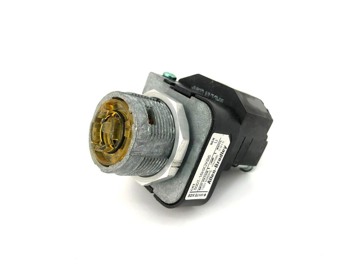 Used Allen-Bradley 800T-16HX2KB6 Ser. U Illuminated Selector Switch 120VAC - As Is