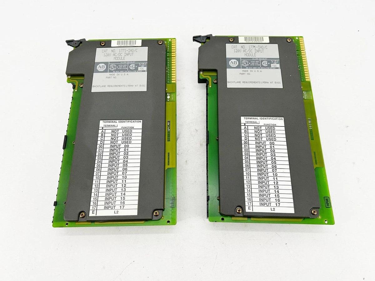 Used Lot of 2 Allen Bradley 1771-IAD/C Input Module 16 Point 120V 50/60Hz