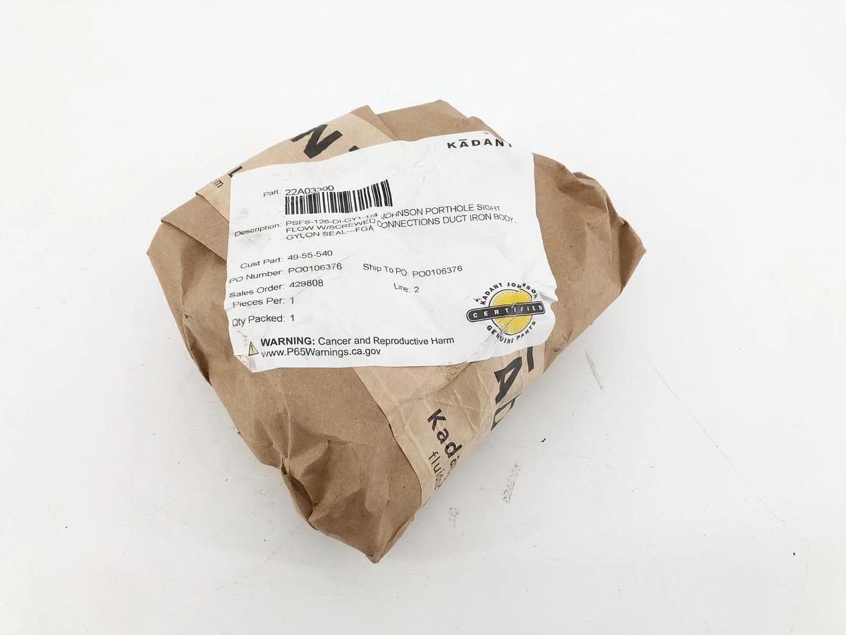 New Kadant Johnson 22A03300 Porthole Sight PSFS-126-DI-GY1-1/4"