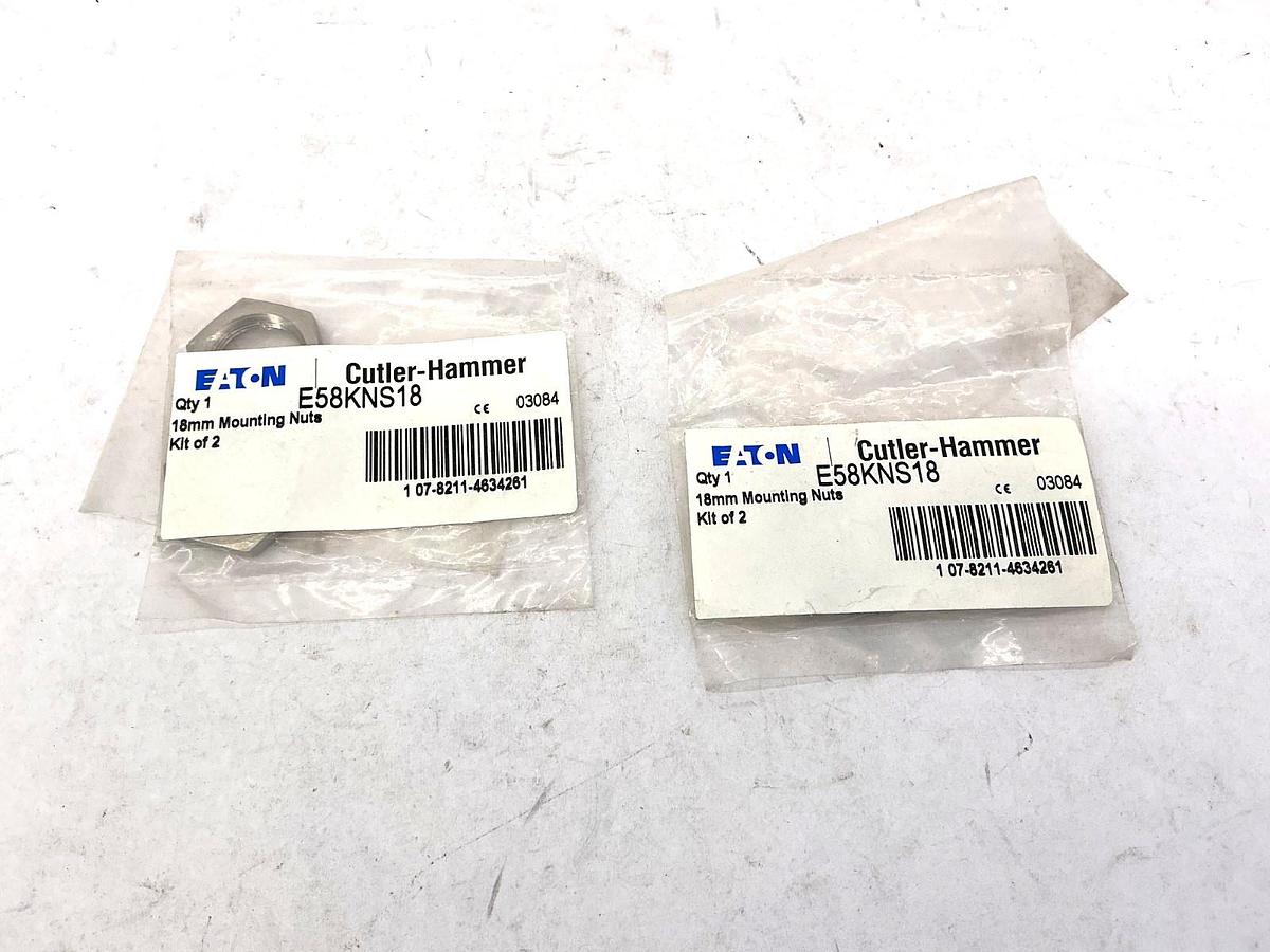 Lot of 2 New Eaton Cutler-Hammer E58KNS18 1833 Mounting Nuts Kit of 2