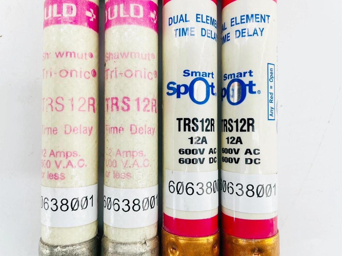 Lot of 4 New Ferraz Shawmut TRS12R Dual Element Fuse 12A 600V