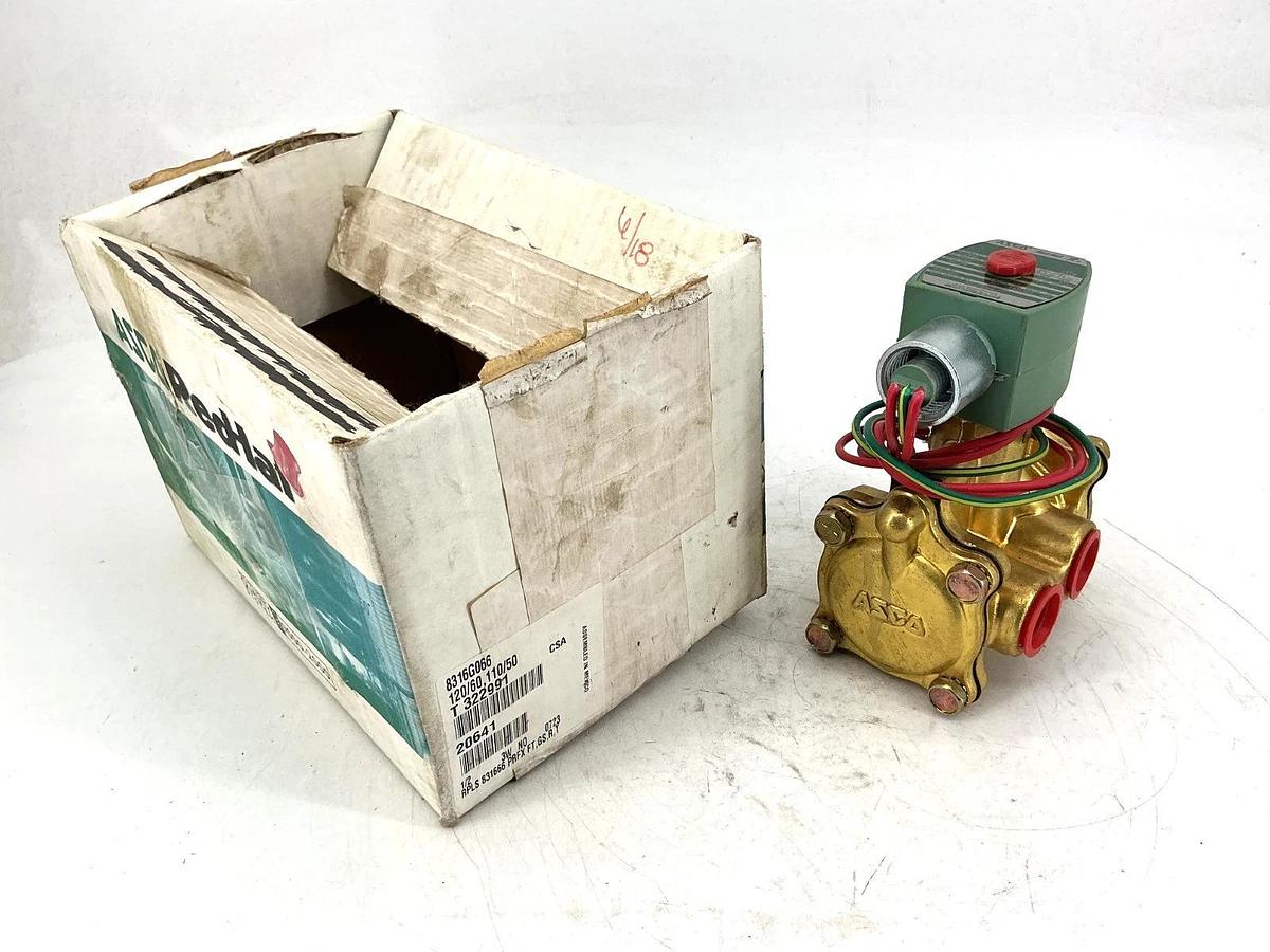 New ASCO 8316G066 110/120V Solenoid Valve 3-Way 10-150PSI 1/2" Pipe 6.1W 50/60HZ