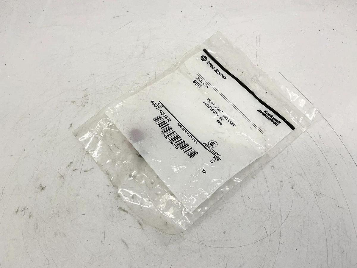 New Allen Bradley 800T-N318R Ser C Pilot Light LED Lamp Red 6V