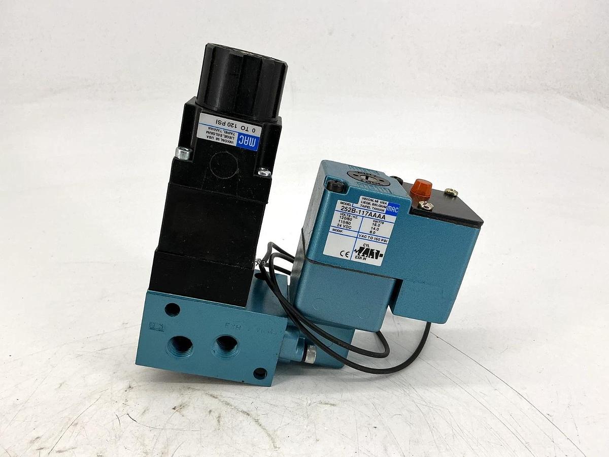 New MAC Valves 252B-117AAAA Solenoid Valve 3-Way 15W 150PSI 120VAC 24VDC -No Box
