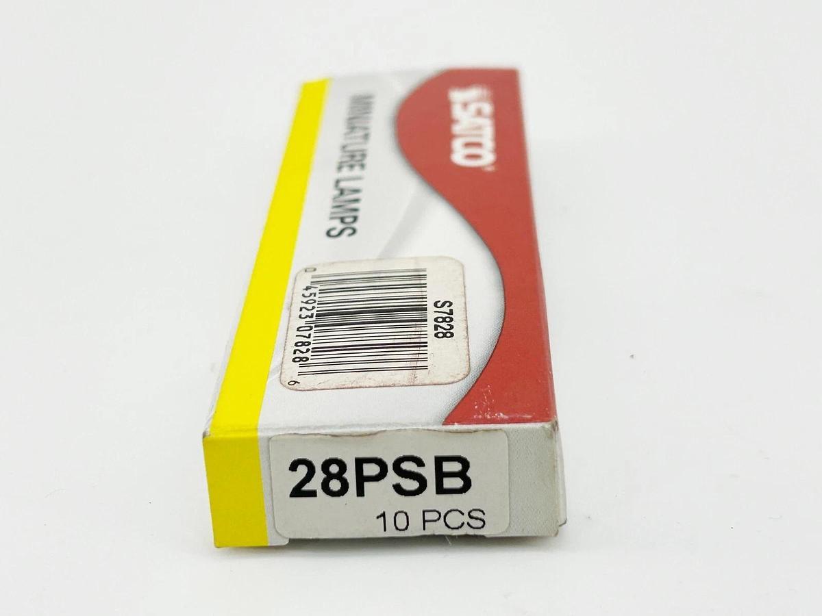 New Box of 10 Satco 28PSB Miniature Incandescent Lamp 28V 1.12W 5000HRS
