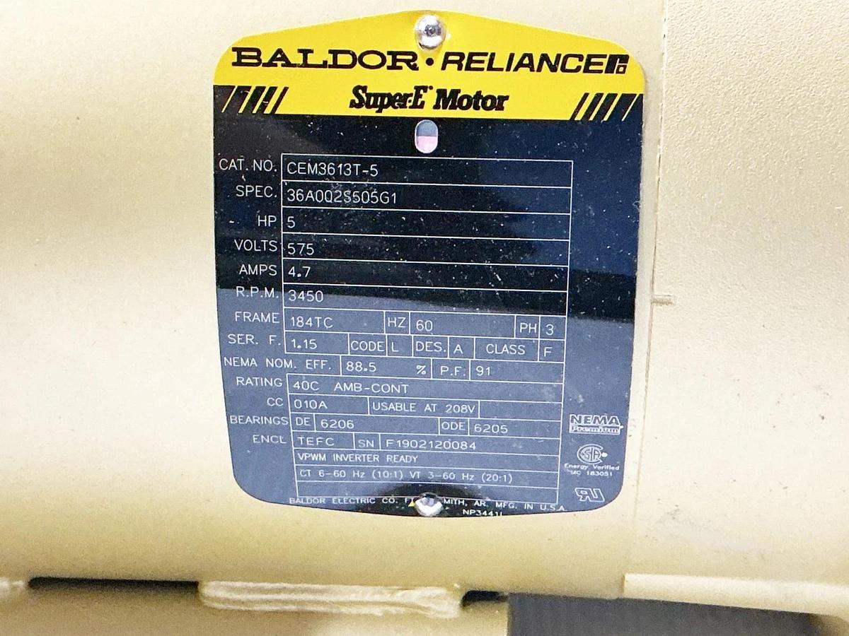 New Baldor CEM3613T-5 Electric Motor 5HP 3PH 575V 3450RPM 4.7A 36A002S505G1