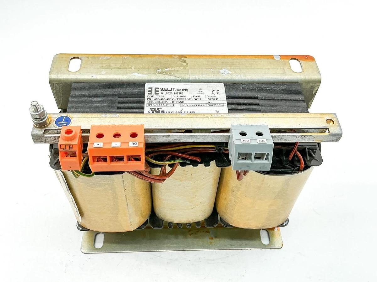 New Schweitzer S.EL.IT TTB1 Transformer 1000V.A 480V PRI 400V Sec 3PH - No Box