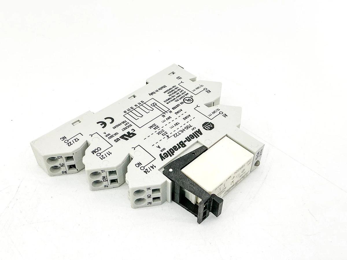 New Lot of 2 AllenBradley 700-HLT22 Terminal Block Relay 24V Ser.A - No Box