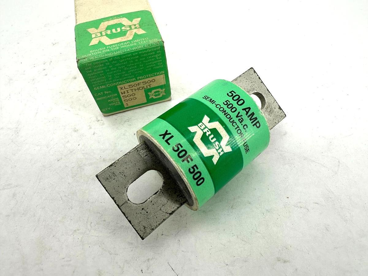 New Brush XL-50F-500 Semi-Conductor Fuse 500A 500V XL50F500