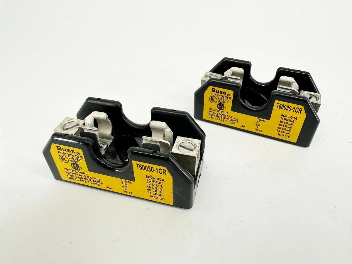 Lot of 2 New Bussmann T60030-1CR Fuse Holder / Block 30A 600V 1P
