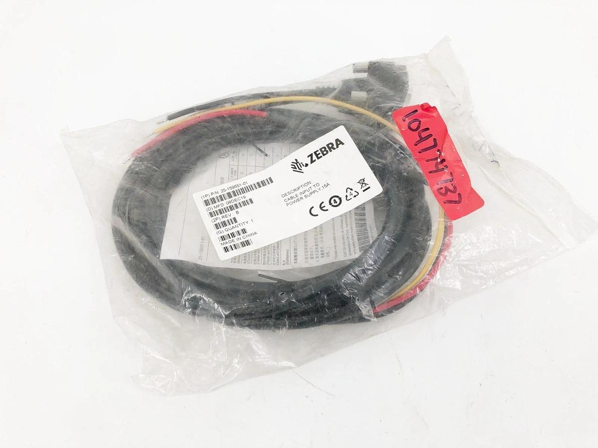 New Zebra 25-159551-01 Power Supply Cable for VC70 15A