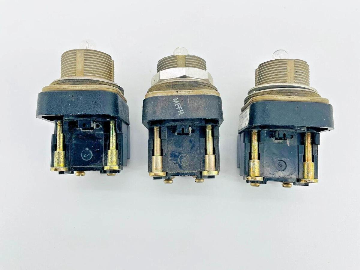 Used Lot of 3 Allen Bradley 800T-P16 Push Button 1NO 1NC 120V Ser N w/Bulb, no lens
