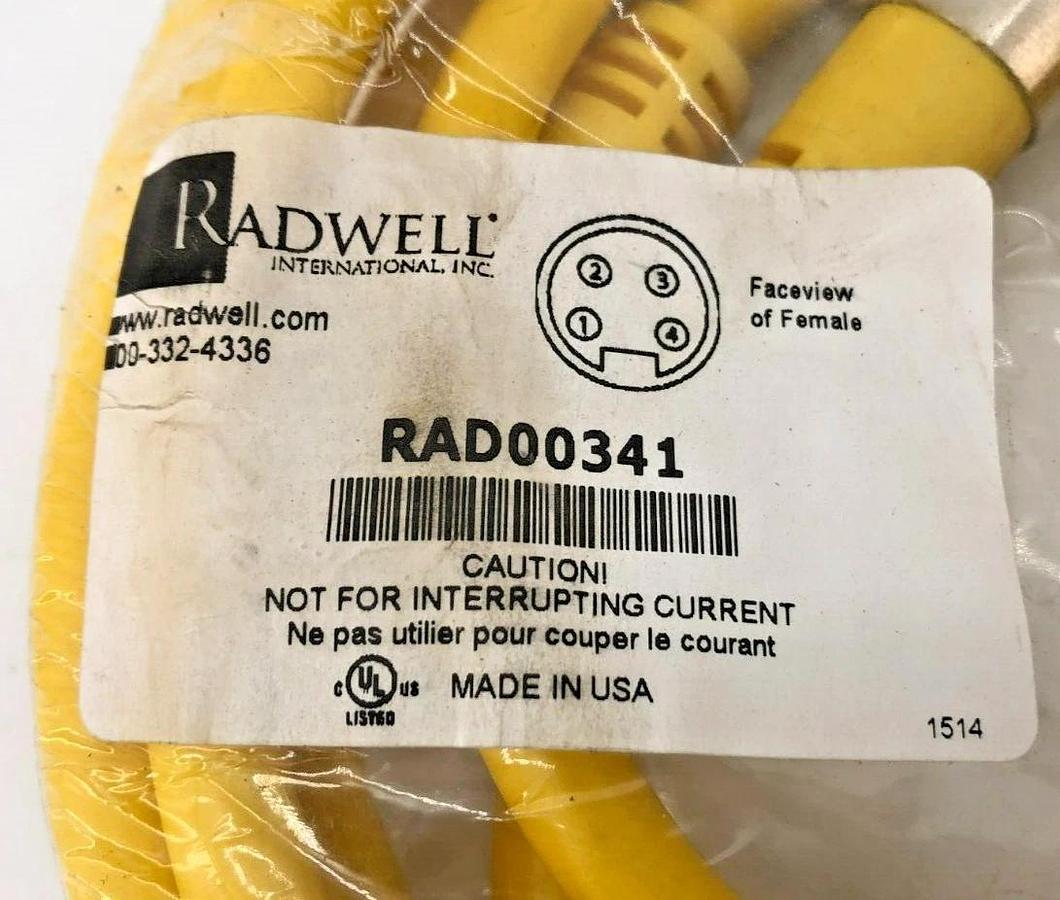 New Radwell RAD00341 Cordset 300V 16AWG 12'