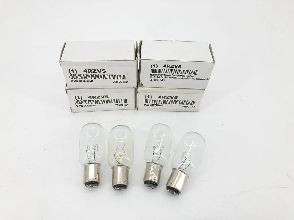 Lot of 4 New LumaPro 4RZV5 Incandescent Bulbs 25T8DC 120V