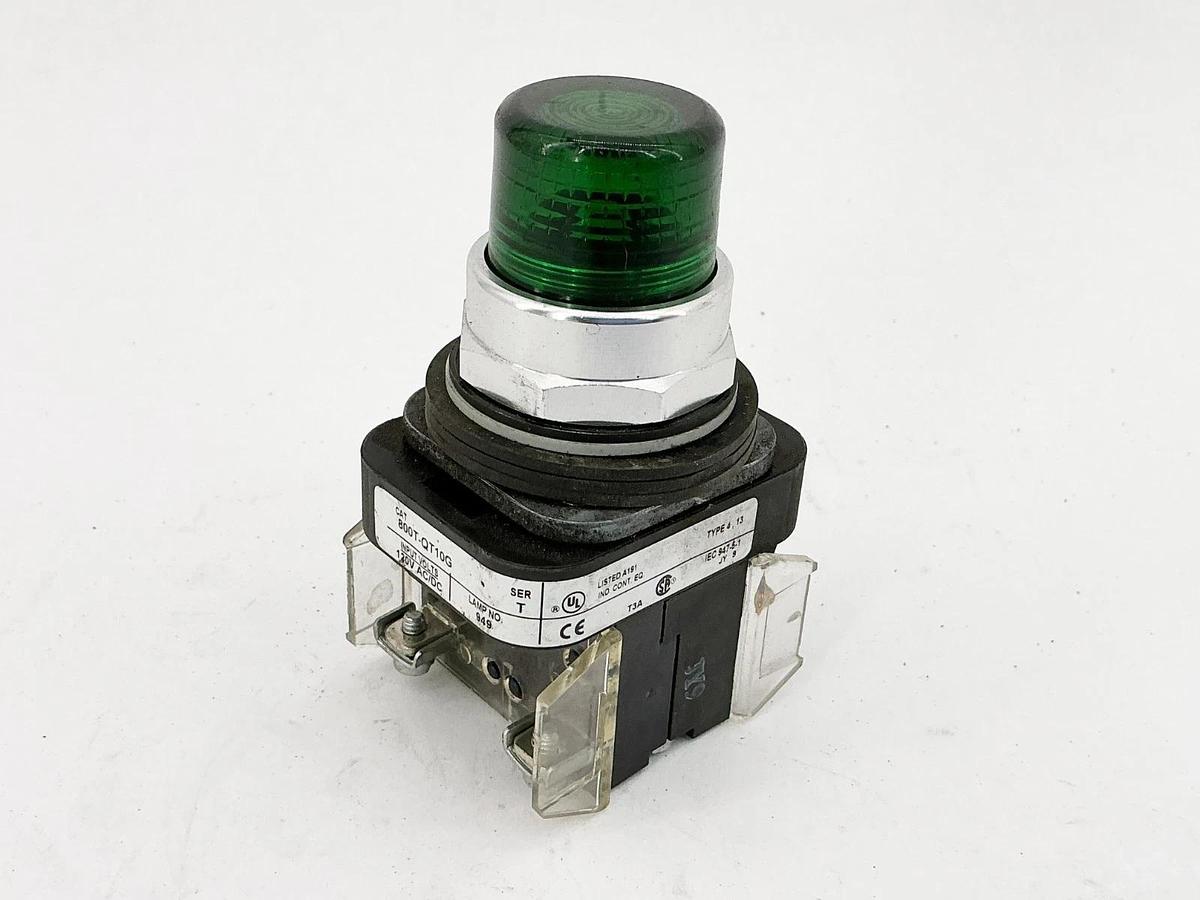 Used Allen Bradley 800T-QT10G Push Button Green 120V Ser.T