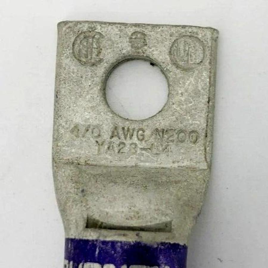 Lot of 2 New Burndy YA28-L4 Compression Lugs 4/0 AWG N200 Purple Die 15