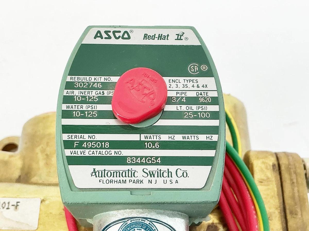 New Asco 8344G54 24VDC 4-Way Solenoid Valve 10-125PSI 3/4" Pipe 10.6W - No Box