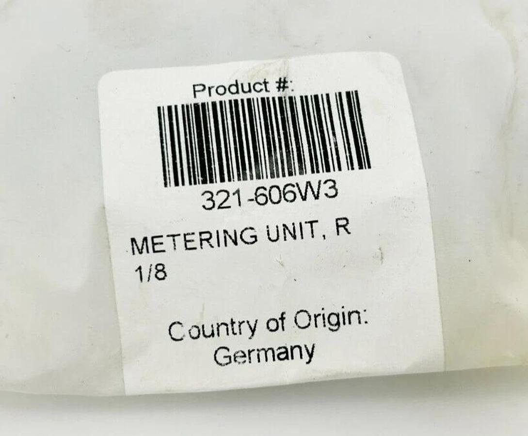 New Vogel / SKF 321-606W3 Metering Unit, R 1/8