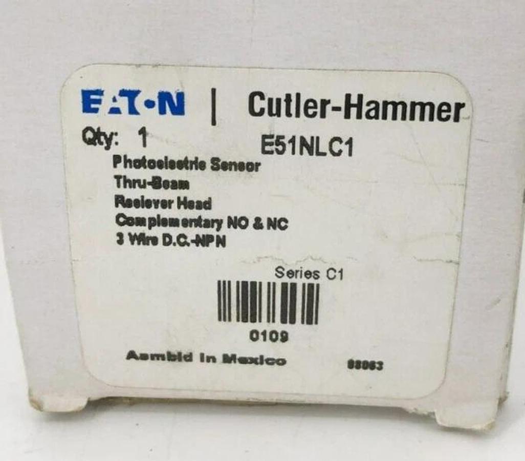 New Eaton E51NLC1 Thru-Beam Receiver Photoelectric Sensor 10-30VDC