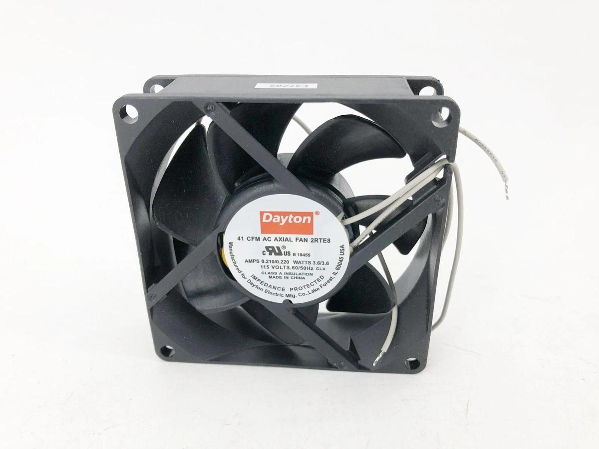 New Dayton 2RTE8 Axial Fan 115VAC 1PH 41 CFM 3-1/8" Square