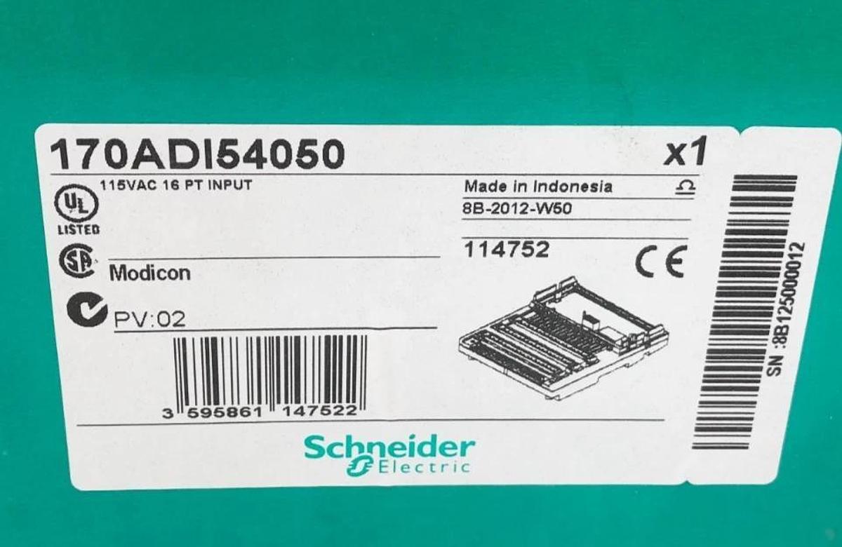 New Schneider Electric 170ADI54050 Modicon Input Module 115VAC 16 Pt. 114752