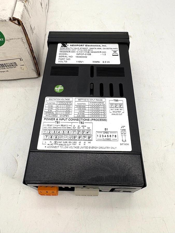 Newport Electronics INFCP-010B Strain Meter Panel Mounted 115V 9.5W