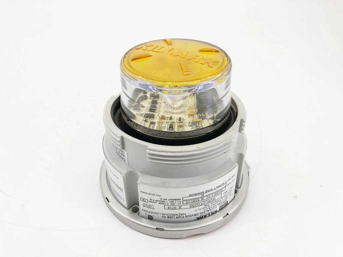 New Hubbell Killark NVSLCFG26AWW Flashing Amber LED Light 12-80VDC Gray Fixture