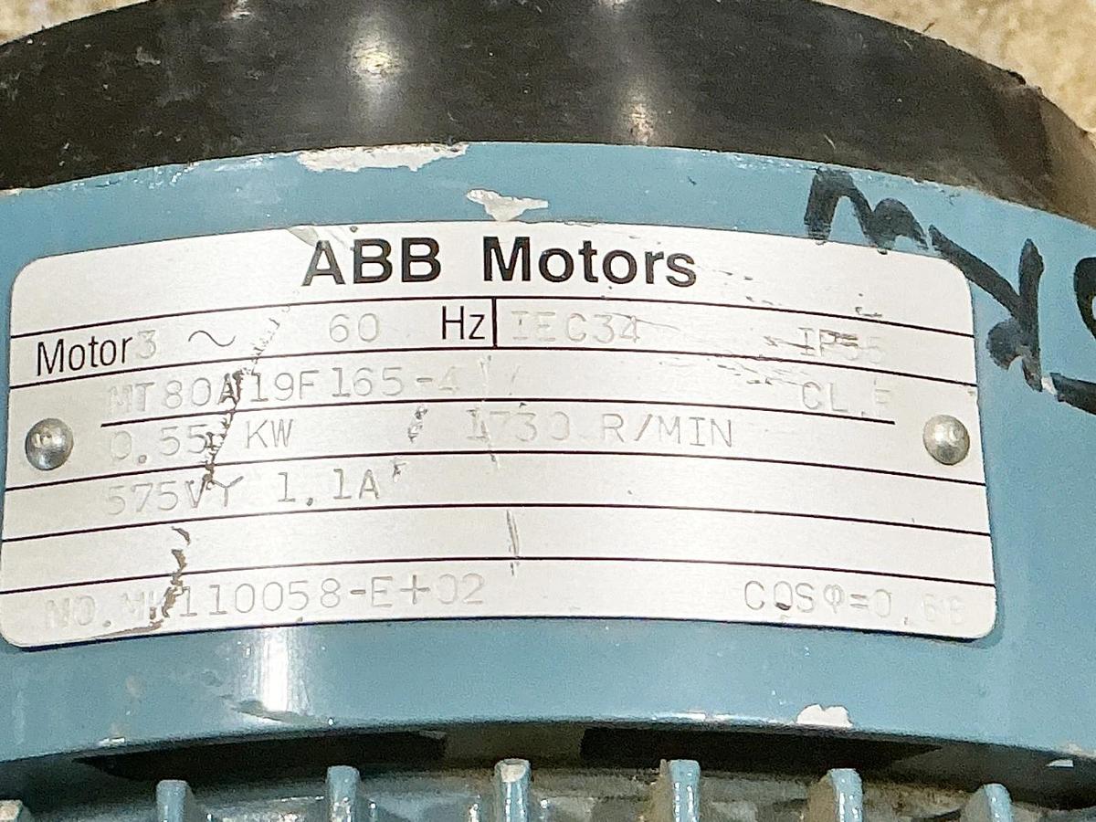 New ABB MT80A19F165-4 Electric Motor 575V 0.55KW 1730RPM MK110058-E+02