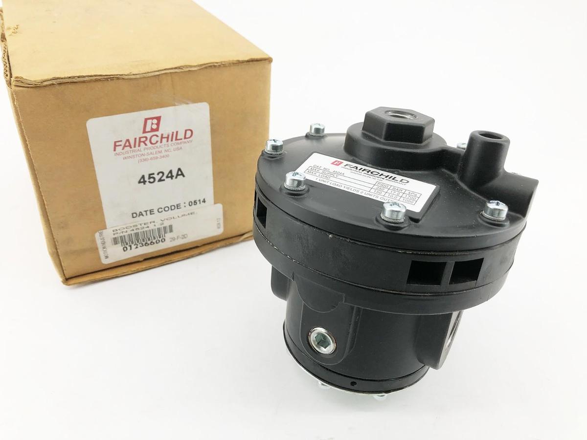 New Fairchild 4524A Pneumatic Volume Booster 250psi Supply 150psi Load