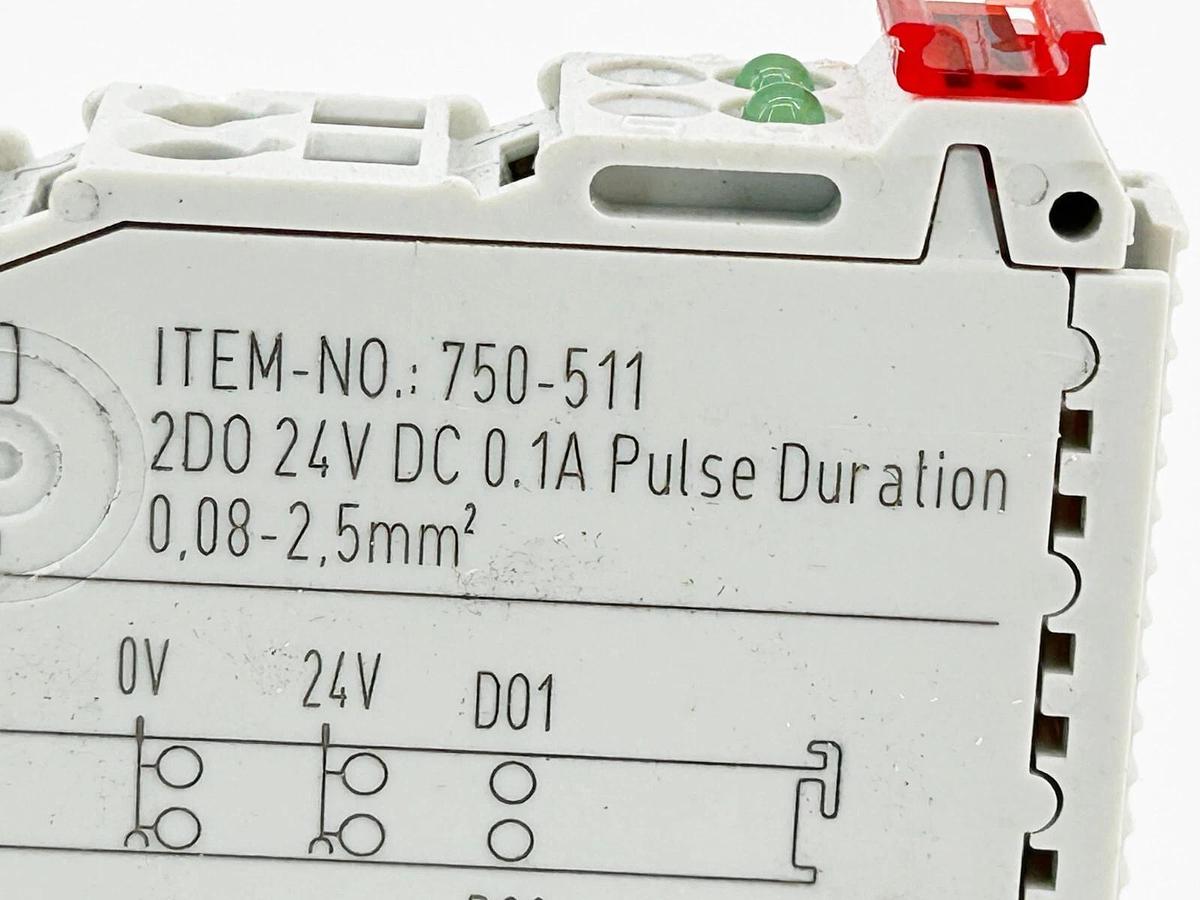 New Wago 750-511 Output Module 2 Pulse Width Outputs 24V 0.1A 250Hz