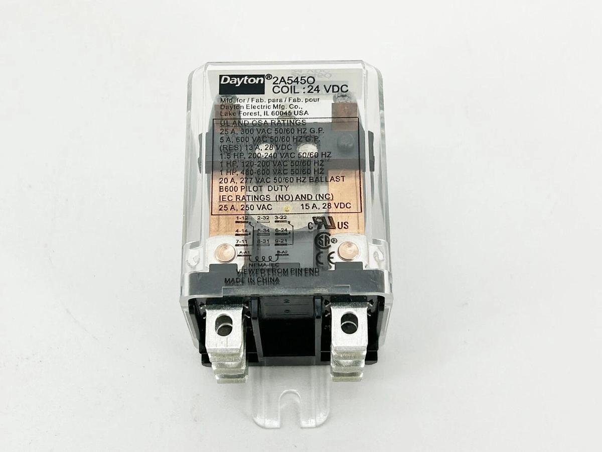 New Dayton 2A545O Relay 24VDC 25A