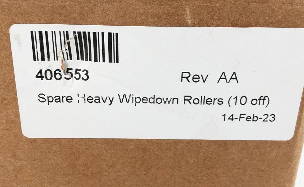 New Videojet 406553 Spare Heavy Wipe Down Rollers (10 off) Rev AA Sealed Box