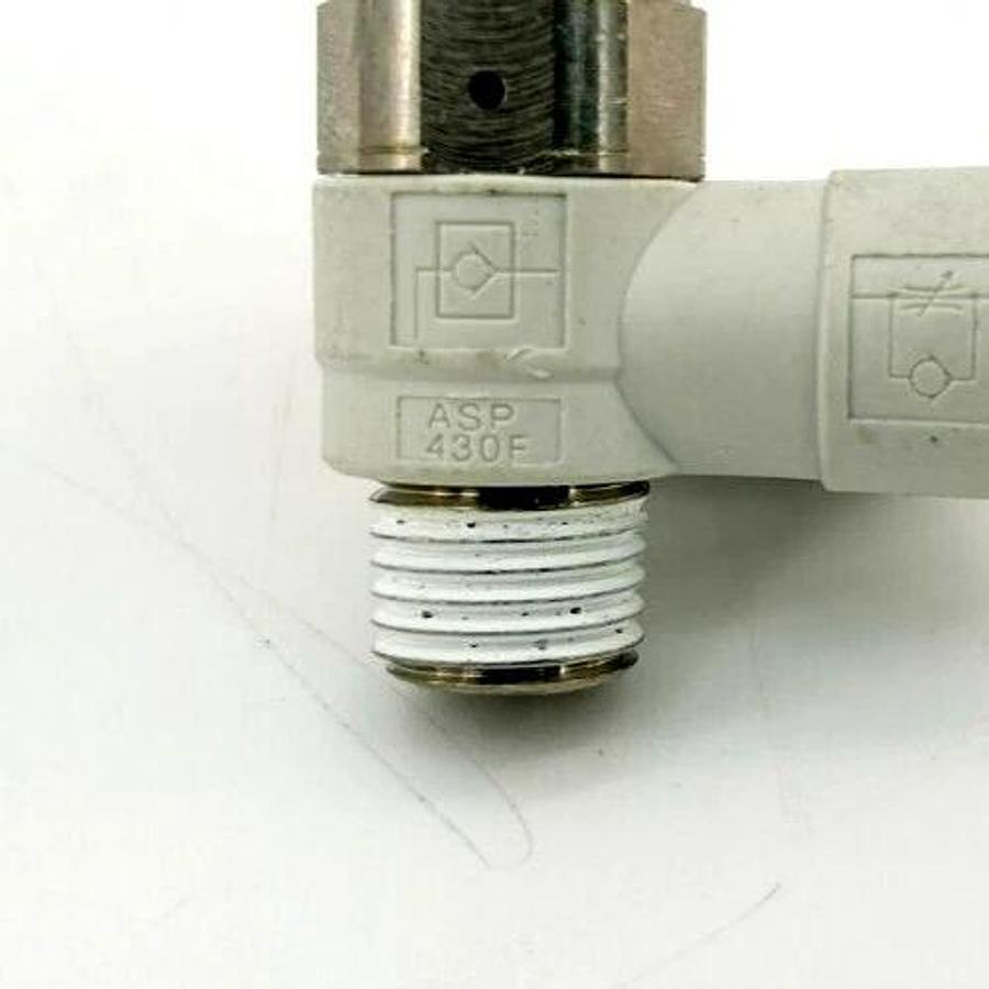 New SMC ASP430F Flow Control W/ Pilot Check Valve 1/2" Port 6mm Tube OD