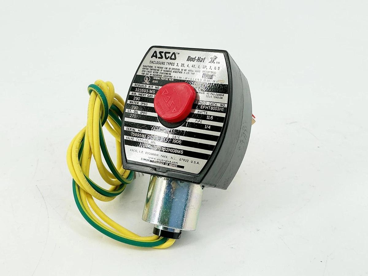 New Asco EF8262H108MS 24VDC Solenoid Valve 290PSI 1/4" Pipe 11.6W