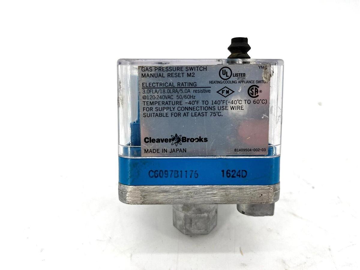 Used Honeywell Cleaver Brooks C6097B1176 Gas Pressure Switch w/ Manual Reset M2