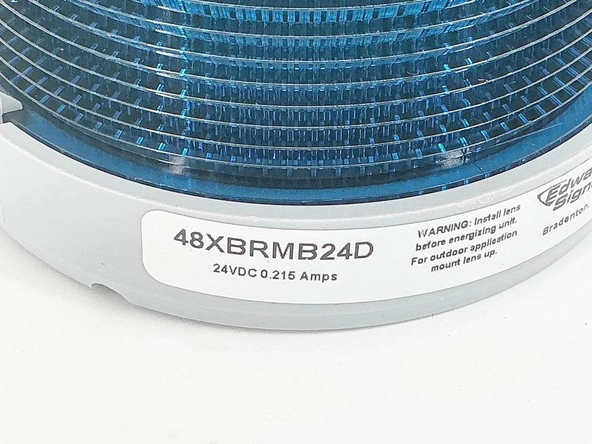 New Edwards Signaling 48XBRMB24D Flashing Blue LED Light 24V 1/2" Pipe 16G491