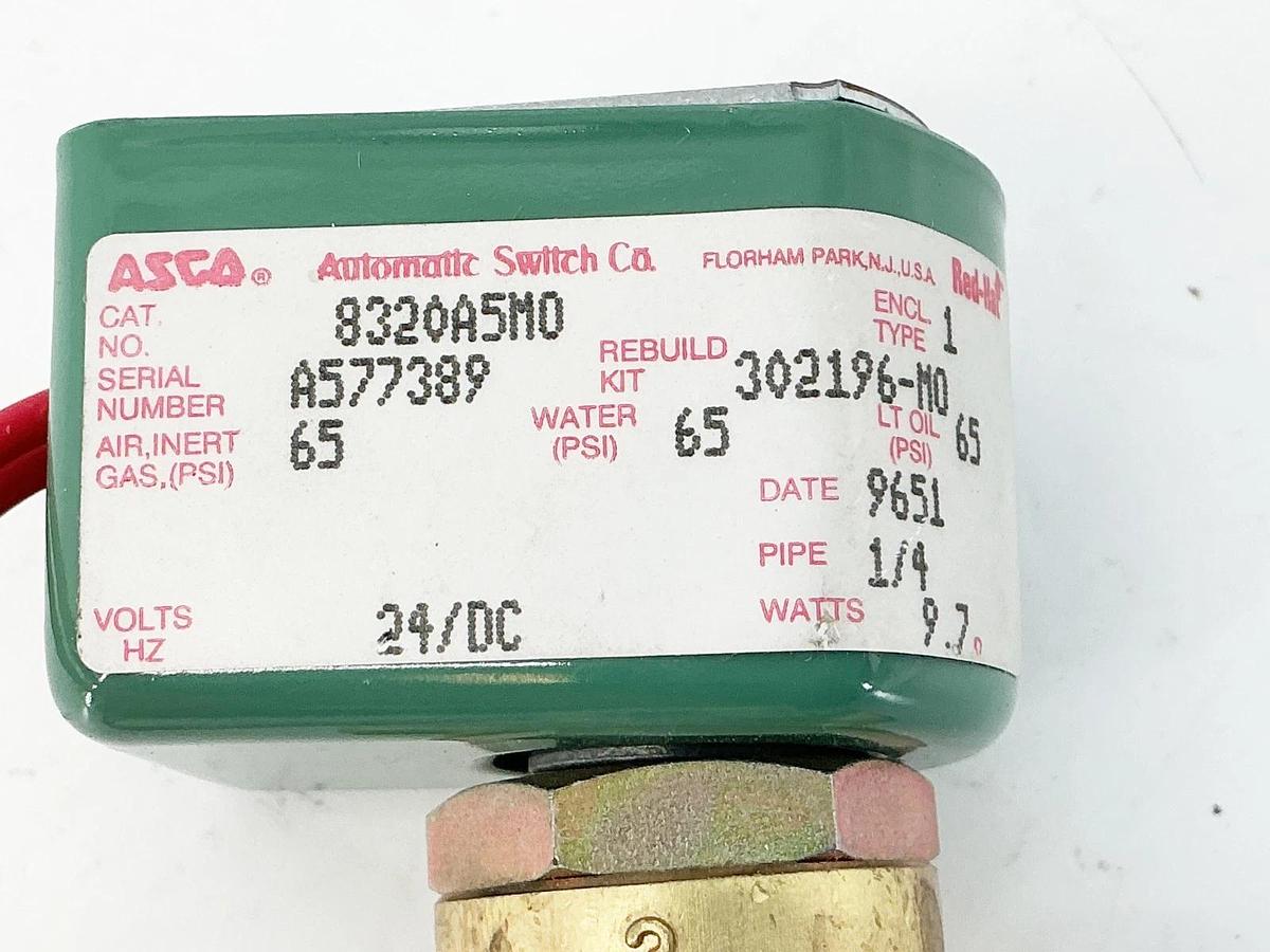 New Asco 8320A5MO 24VDC Solenoid Valve 65PSI 9.7W - No Box