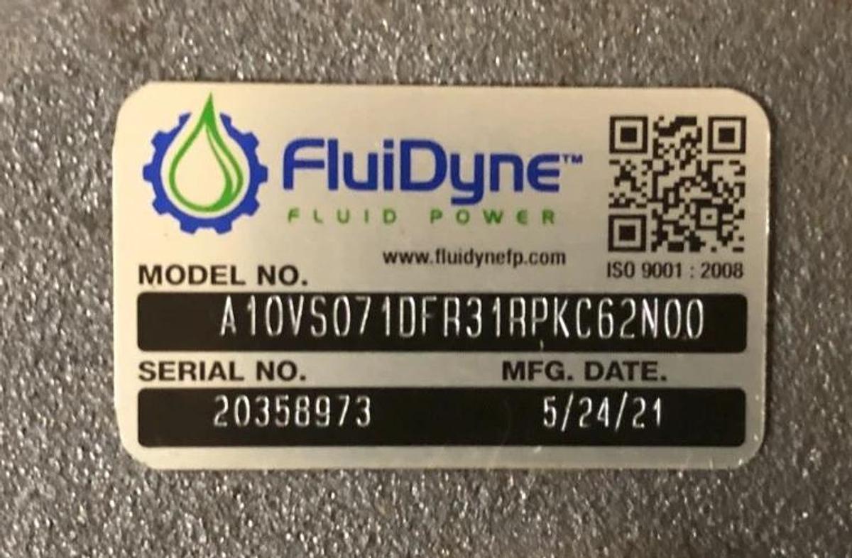 New FluiDyne A10VS071DFR31RPKC62N00 Axial Piston Variable Pump 1-1/4" Shaft