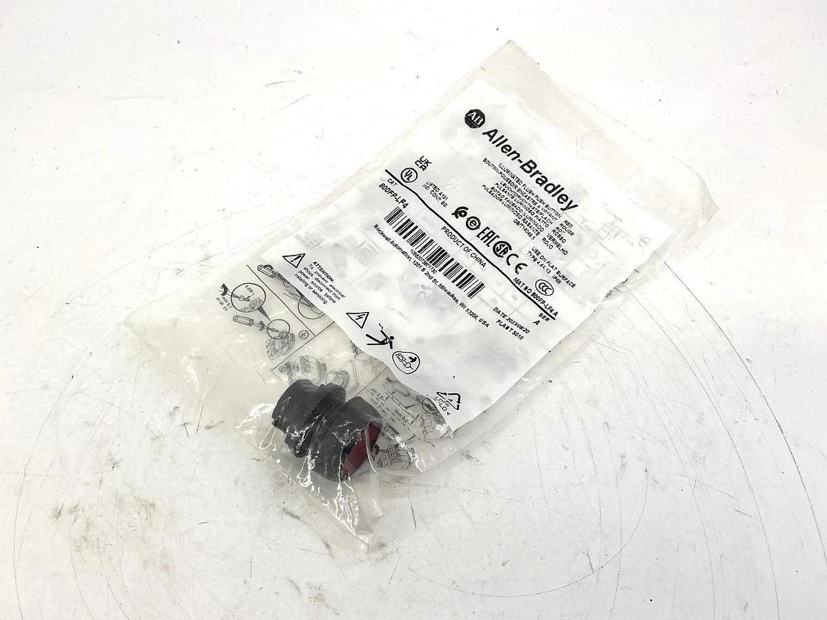 Lot of 2 New Allen Bradley 800FP-LF4 Ser A Illuminated Flush Push Button Red