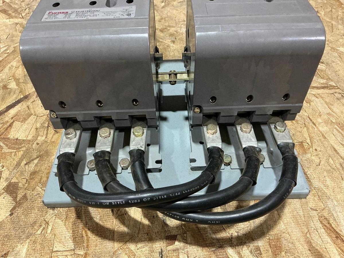 Used Furnas 43JG109333U Ser B Reversing Contactor 3PH 135A 600VAC Coil 145/185V 73HZ